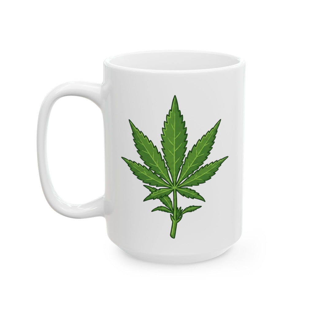 Blue and Green Ceramic Mug — "I Can't Go Without My Drugs Cuz I Am Not Alright" Stoner Edition