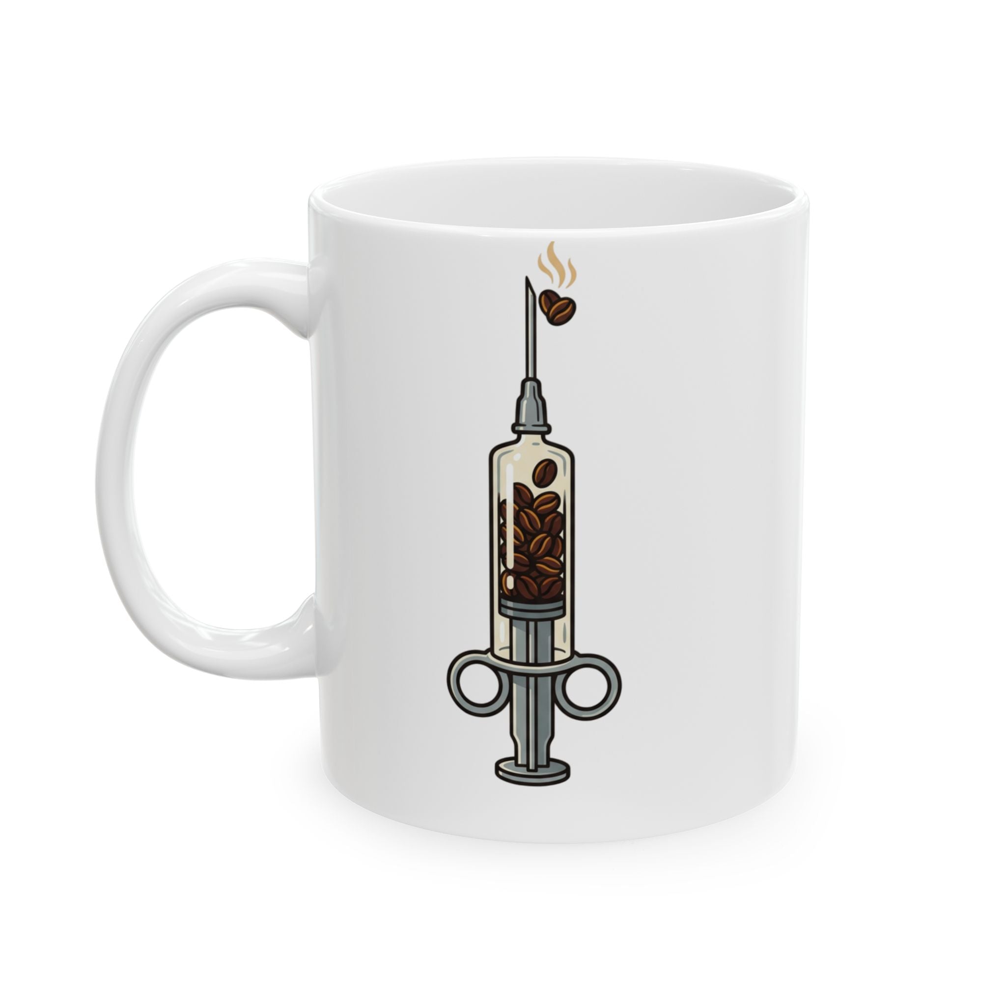 Blue and Green Ceramic Mug — "I Can't Go Without My Drugs Cuz I Am Not Alright" Coffee Addict